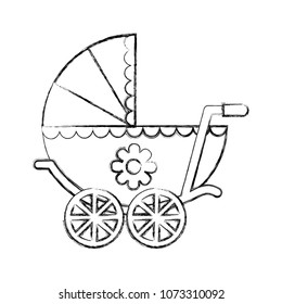 cute pram baby girl newborn flower decoration