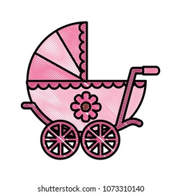 cute pram baby girl newborn flower decoration