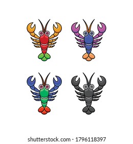 Cute prawn lobster mascot Logo design
