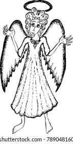 Cute praying angel