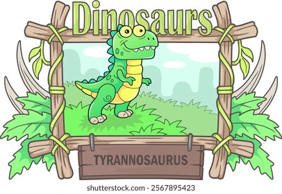 cute predatory dinosaur tyrannosaurus, illustration design