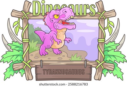 cute predatory dinosaur tyrannosaurus illustration design