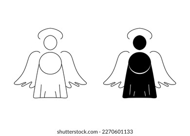 lindo ángel embarazada. para abrir el Navegador. ilustración vectorial. aislado de fondo blanco.