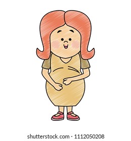 Cute pregnant mom scribble
