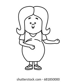 cute pregnant woman caressing her belly