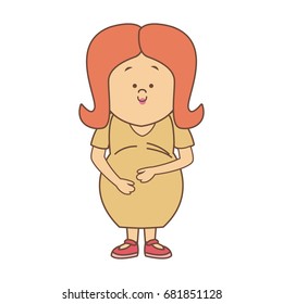 cute pregnant woman caressing her belly
