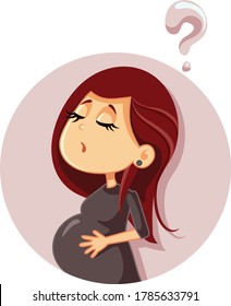 Cute Pregnant Woman Having Pregnancy Questions. Young mother to be feeling uncertain about birth plan
