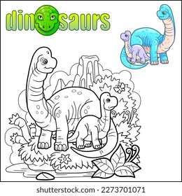 cute prehistoric dinosaurs coloring page