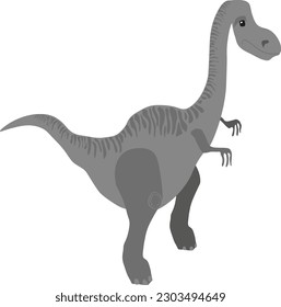 Cute prehistoric wild beast dino. Cartoon dinosaur character in flat style. Ancient animal of the Jurassic period. Isolated vector image on a white background.