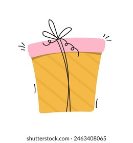Cute present gift box vector illustration.
