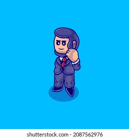 cute president's day illustration, suitable for mascot design or president's day t-shirt