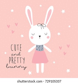 cute and pretty bunny vector illustration