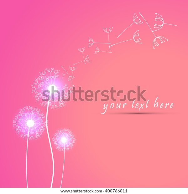 Cute Pretty Dandelion Flower Background Illustration Stock Vector