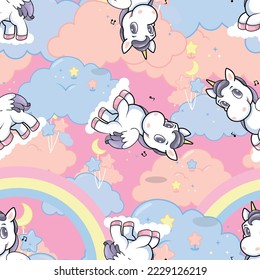 cute pretty pony seamless pattern
