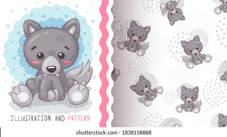 Cute pretty woof - seamless pattern