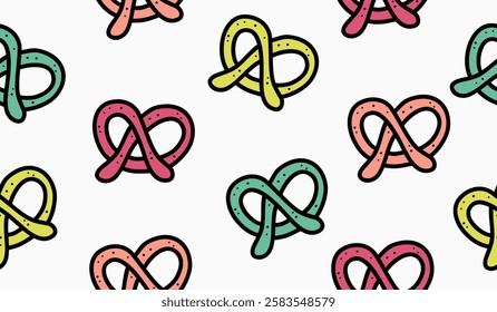 Cute pretzel pattern background vector design