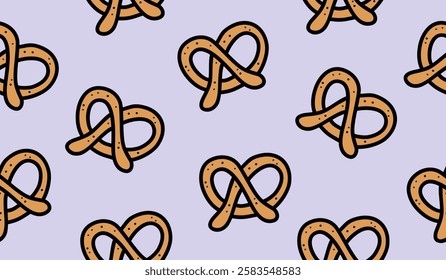 Cute pretzel pattern background vector design