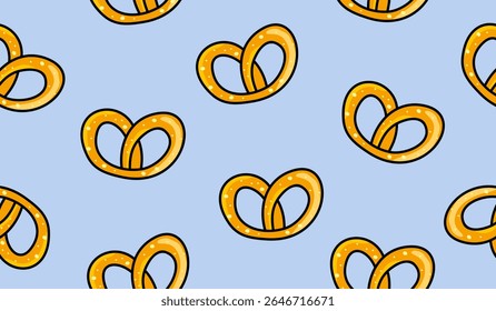 Cute pretzel pattern background vector design