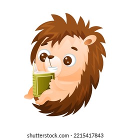 Cuto libro de lectura de cucarachas con predominio en cubierta dura que disfruta de interesante ilustración de vectores de historias