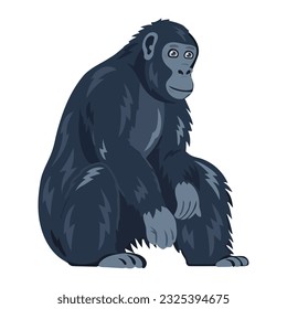 Cute primate sitting isolated icon design