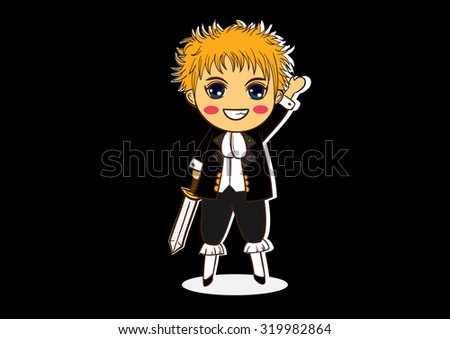 cute prince cartoon vector