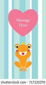 cute prince frog valentine message card vector