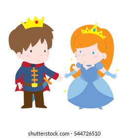 Watercolor Illustration Cute Little Prince Princess Stock Illustration ...