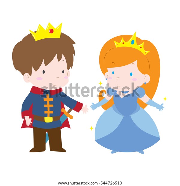 Cute Prince Princess Vector Illustration Stock Vector (Royalty Free ...