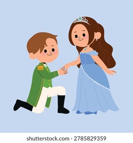 Cute prince proposing to