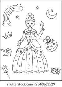Cute Princes coloring pages for kids
