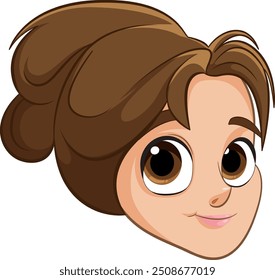 Cute princess with big eyes and brown hair