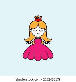 Cute Princess cartoon. vector illustration