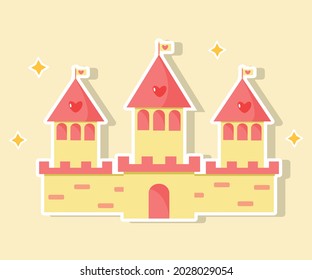 Cute Princess Castle Vector Illustration