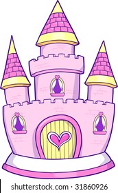 Cute Princess Castle Vector Illustration