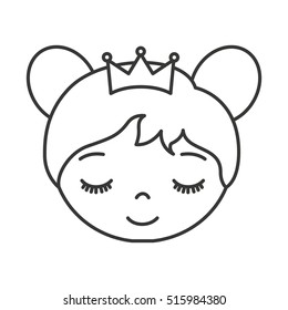 cute princess character icon vector illustration design