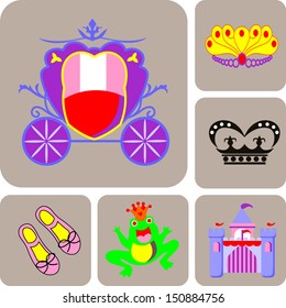 Cute princess collection.  Vector illustration