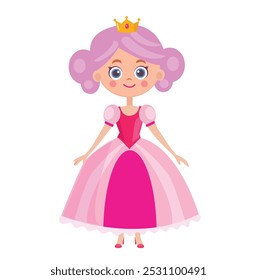 Boneca princesa bonito, ilustração vetorial. Caractere vetorial do filho