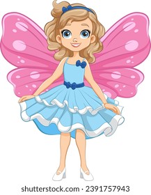 A cute princess fairy in a fantasy party dress