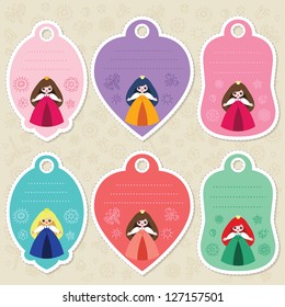Cute princess gift tags with blank space for text