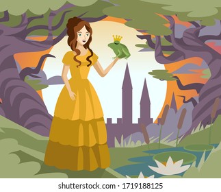 Cute Princess Kissing A Frog