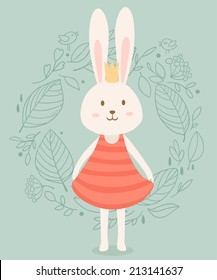 Cute princess rabbit in