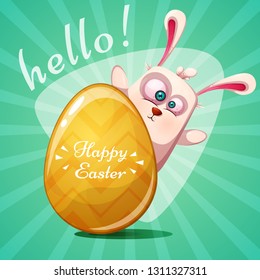 Cute princess rabit. Happy easter. Vector eps 10