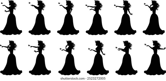Cute Princess Silhouette illustration design