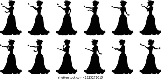 Cute Princess Silhouette illustration design