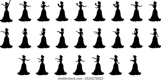 Cute Princess Silhouette illustration design