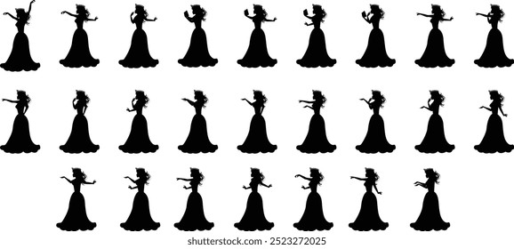 Cute Princess Silhouette illustration design