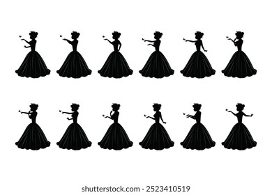 Cute Princess Silhouette Illustration Design