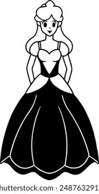 cute princess silhouette vector design