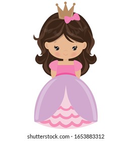 Cute princess vector cartoon illustration