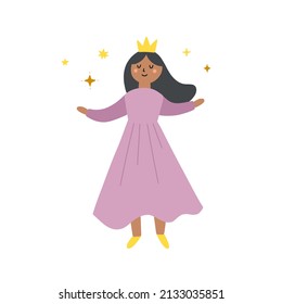 Ilustración vectorial de princesa cúpula. Hermosa princesa encantadora clienta